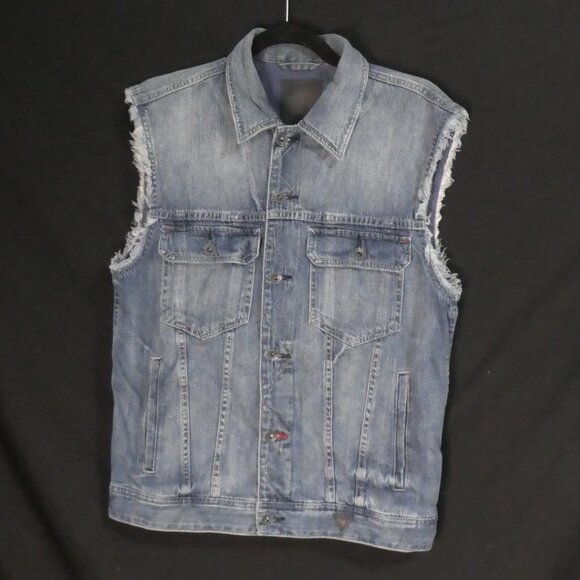 GUESS - Los Angeles | medium | Button-Up Closure | Blue Denim Vest - Picture 1 of 14
